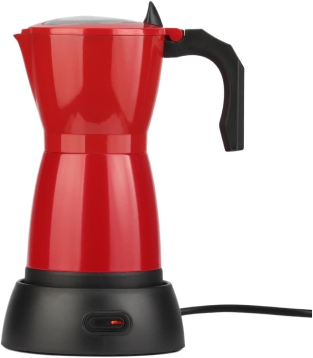 300ml/5 Cups Electric Aluminum Moka Pot Coffee Detachable Kitchen Stove Maker Tools(Transparent black)