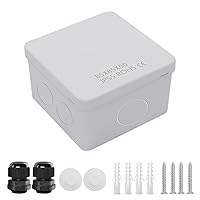 Vista 20 de LeMotech Caja de conexiones, Caja eléctrica IP65 resistente al agua y al polvo de plástico ABS para proyecto electrónico, color blanco 19.9 x 15.5 x