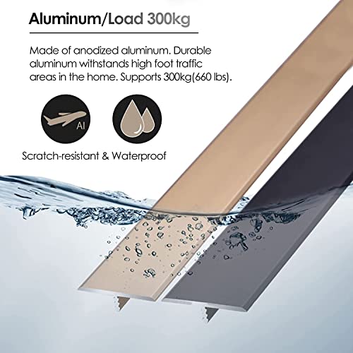 Floor Transition Strip For Gap, T Molding Floor Transition Strip, Aluminum Vinyl Flooring Reducer Wood To Tile, Doorway Carpet Trims For Sliding Glass Door, 3.3Cm Wide ( Color : Red , Size : Length 14 #TOP2
