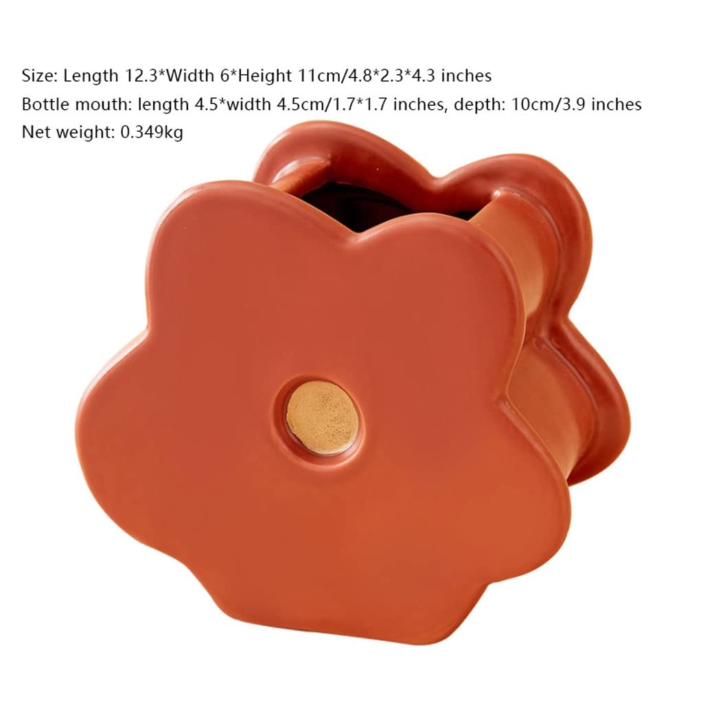 Wazon na Kwiaty Twórczy Flower Shape Wazon Nordic Śliczne ceramiczne wazony stół dekoracje Salon suszone kwiaty do wystroju domu Sztuki Dekoracyjny(Yellow)