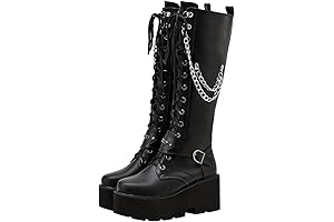 goth platform boots with chain
