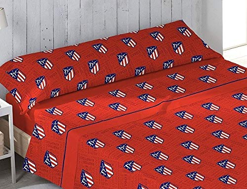 Atlético de Madrid.Juego cama 3 piezas Sábana, Bajera, Funda Almohada. ATM17. (Cama...