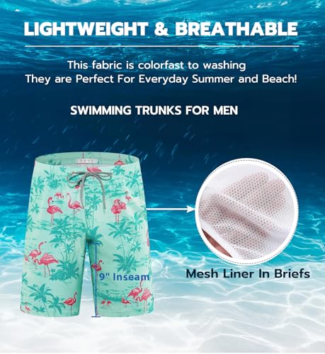 Image of APTRO Men's Long Swim Trunks with Mesh Lining Beach Bathing Suits Board Shorts Swimwear with Pockets and No Mesh