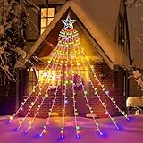 LED イルミネーションライト 屋外 防水 LEDストリングライト 9本*3.5M 350球 クリスマス飾りライト ドレープ 星モチーフ クリスマスツリーライト 8つ点灯モード タイマー機能 キャンプ用 ガーランド用 イルミネーションライト クリスマス/パーティー/新年/祝日/結婚式/室外/室内/庭対応 デコレーション