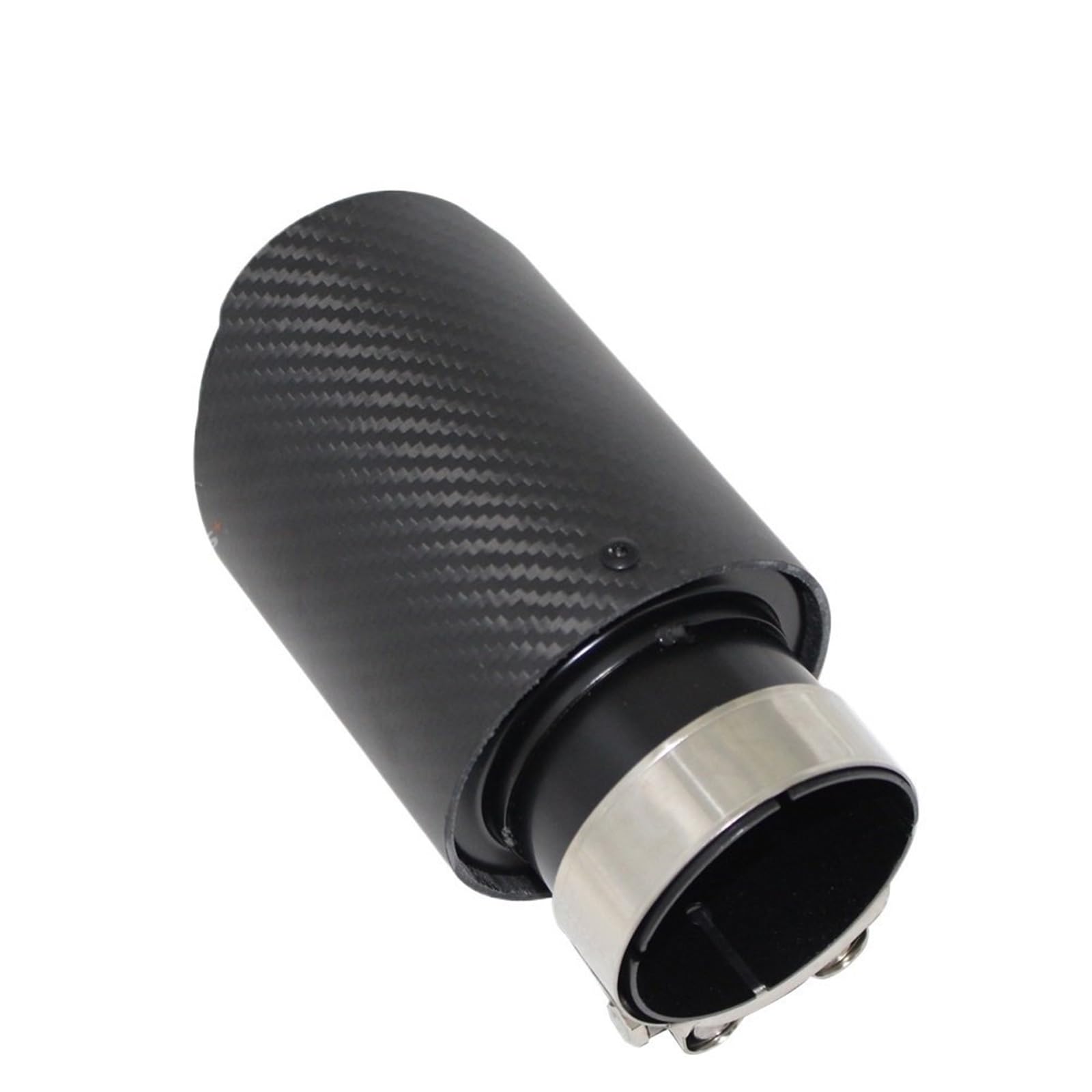 Uniwersalna końcówka tłumika z włókna węglowego, układu wydechowego, dysza prosta, nierdzewna, czarna Tłumik do auta(63mm-114mm)