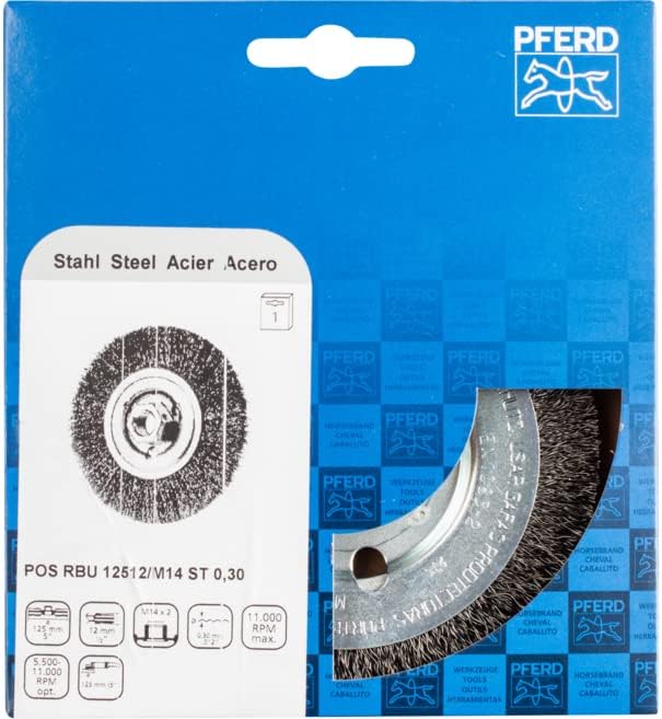 Pferd 43502301 Brush Head RBU 12512/M14 ST 0.30 SG, Unknotted; Trimming Material Steel 0.30 Mm, Diameter 125 - Image 4