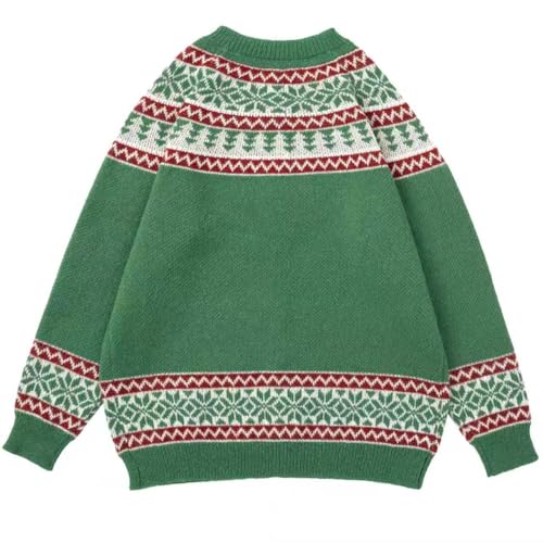 Image of Women's Funny Fall Winter Animal Floral Christmas Tree Long Sleeve Button Knit Cardigan Sweater