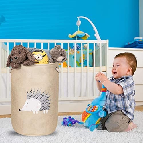 AXHOP Large Collapsible Laundry Basket, Toy Basket Storage Baskets for Kids, Clothes, Room Décor. Cute Animal Dustproof Washing Baskets for Laundry(Hedgehog)