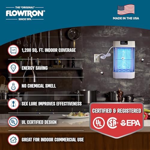 Image of Flowtron Indoor Bug Zapper, 120W UV, Shock Grid, 2000 Sq Ft, UL