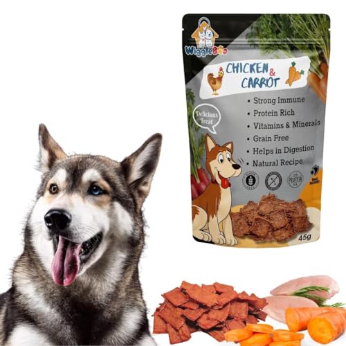 Image of Chicken & Carrot Dog Treats - Irresistible Flavor Fusion for a Healthy Pet, The Perfect Snack to Satisfy Your Dog's Cravings, A Burst of Chicken & Carrot Flavor to Delight Your Dog (45g)