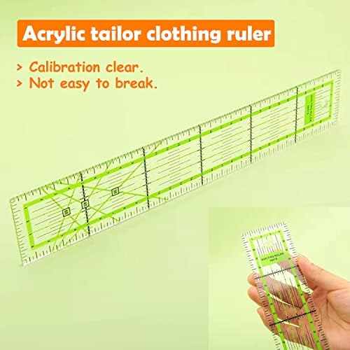 XPOOS 1 Pcs 5*30 Cm Acrylic Quilters' Ruler, Clear Sewing Rulers And Curves For Easy Precision Slitting, High Transparent Fabric Ruler, DIY Quilting Tool With Grid Lines