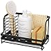 Oriware Rangement Evier Cuisine Support Brosse Éponge Organiseur pour à Poser Acier Inoxydable - Noir