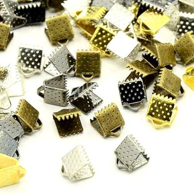 50 Ribbon Ends Mixed Colors 6mm x 6mm - 1/4