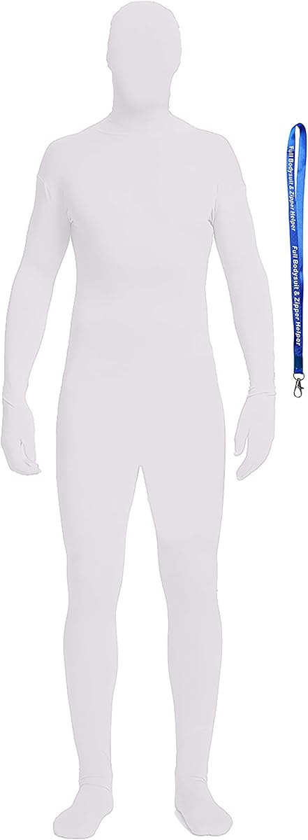 Full Bodysuit Include Zipper Helper Unisex Spandex Stretch Adult Costume Zentai Disappearing Man Body Suit