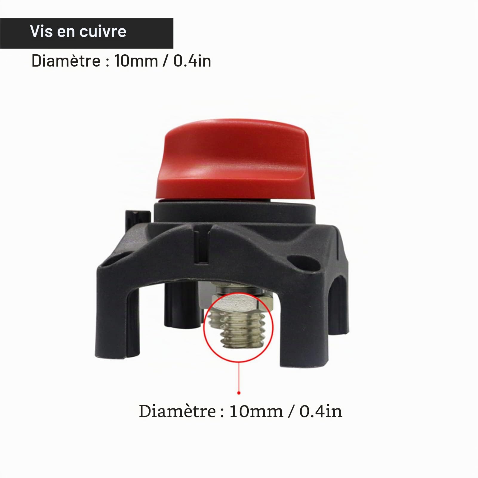 EBTOOLS pour coupe circuit batterie 12v pour coupe circuit batterie 12v 12V 600A Isolateur de puissance de batterie Déconnexion principale coupée Interrupteur à deux niveaux pour RV Yacht Interrupteu