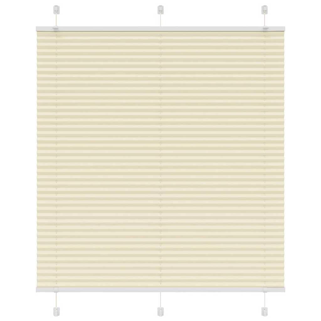 Store plissé zébré crème 120x100cm occultant et tamisant pour fenêtre
