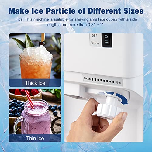 Petsite Electric Ice Crusher Shaver, 460W Adjustable Shaved Ice Maker Machine, 265Lbs/H, Snow Cone Maker For Home And Commercial Use, White #TOP4