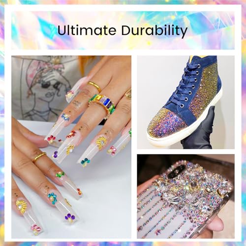 Image of Flatback Rhinestones Non Hotfix Rhinestones for Crafts Glass Nail rhinestones Nail Gems Crystals Rhinestones for Makeup Bags Shoes Decoration DIY(SS6,1440pcs,Blue Flame)