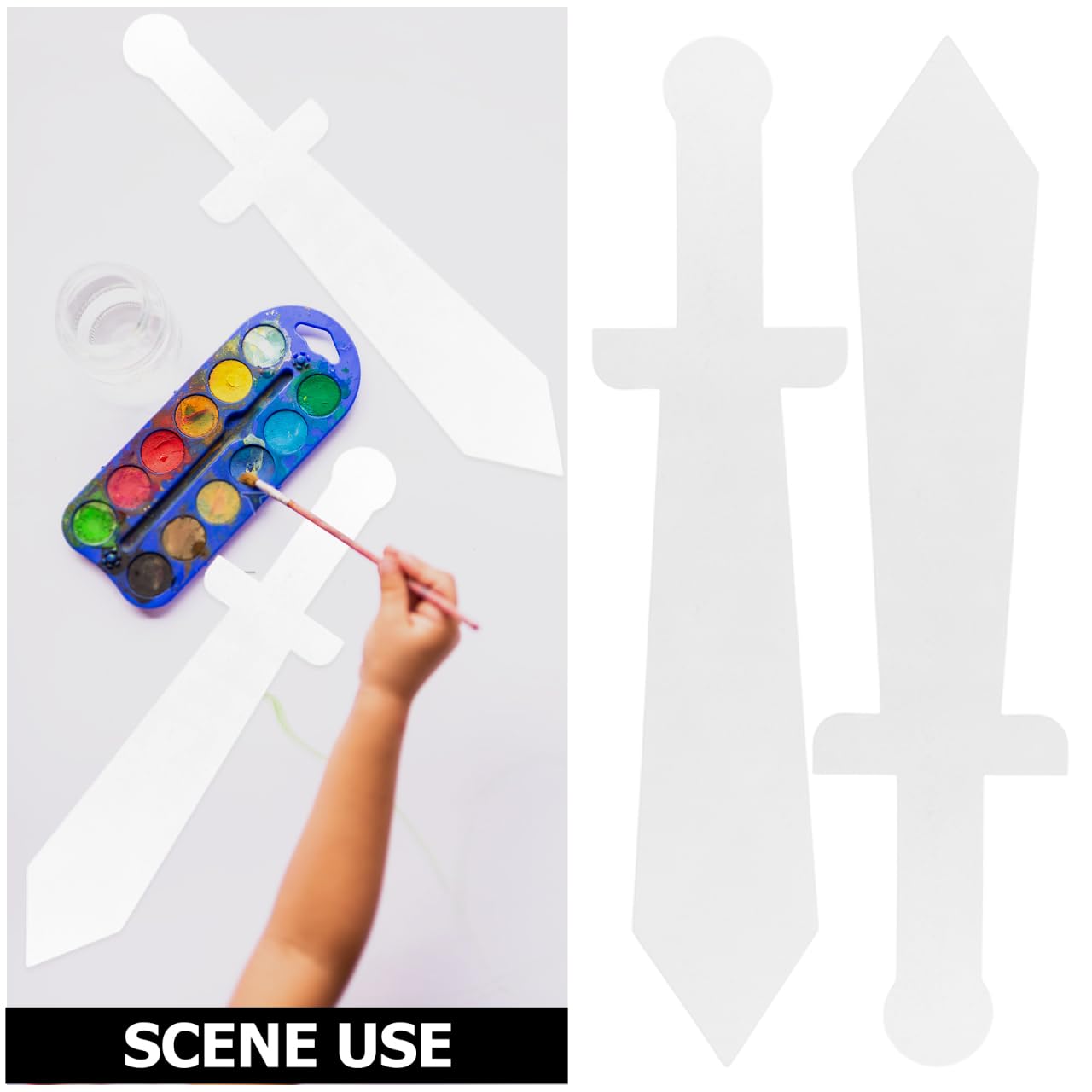 Hemobllo Diy Toy Sword for Kids Lightweight Roman Pirate Sword Set 12Pcs for Pretend Play Knight Costume Role Play Halloween Party Accessories - Image 4