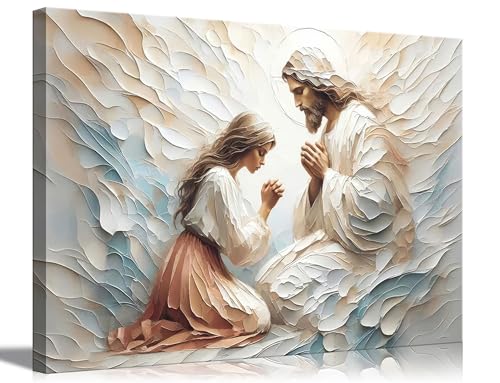 Jesus And Woman Prayer Canvas Wall Art Jesus Heals A