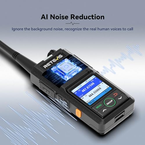 Image of Retevis RB58 LMR Business Radio, Bluetooth Walkie Talkies, 2 Pack | APP Control, Rechargeable, 1800mAh, NOAA, Group Call, Emergency Alarm, VOX, Water Resistant, Rugged, for Outdoors Family
