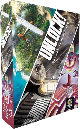 Asmodee - Unlock! Escape Adventures - Jeu Escape Game pour Adultes & Enfants dès 10 Ans - Jeux de Cartes - A Jouer avec Application Gratuite - 1 à 6 Joueurs - 60 Min - en Français