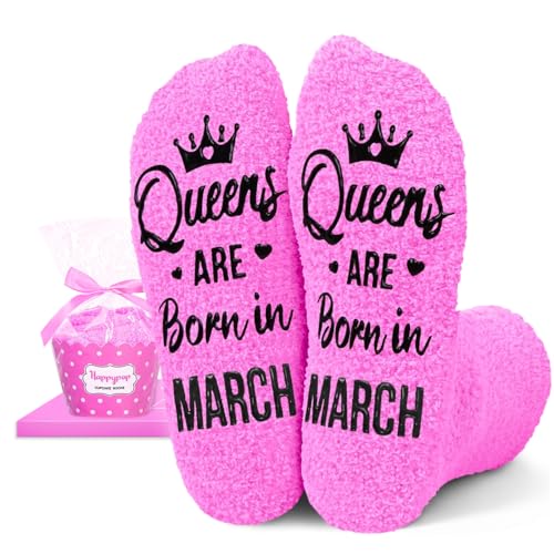 Image of HAPPYPOP Birthday Gifts Ideas for Women - January February March Birthday Socks in Pink