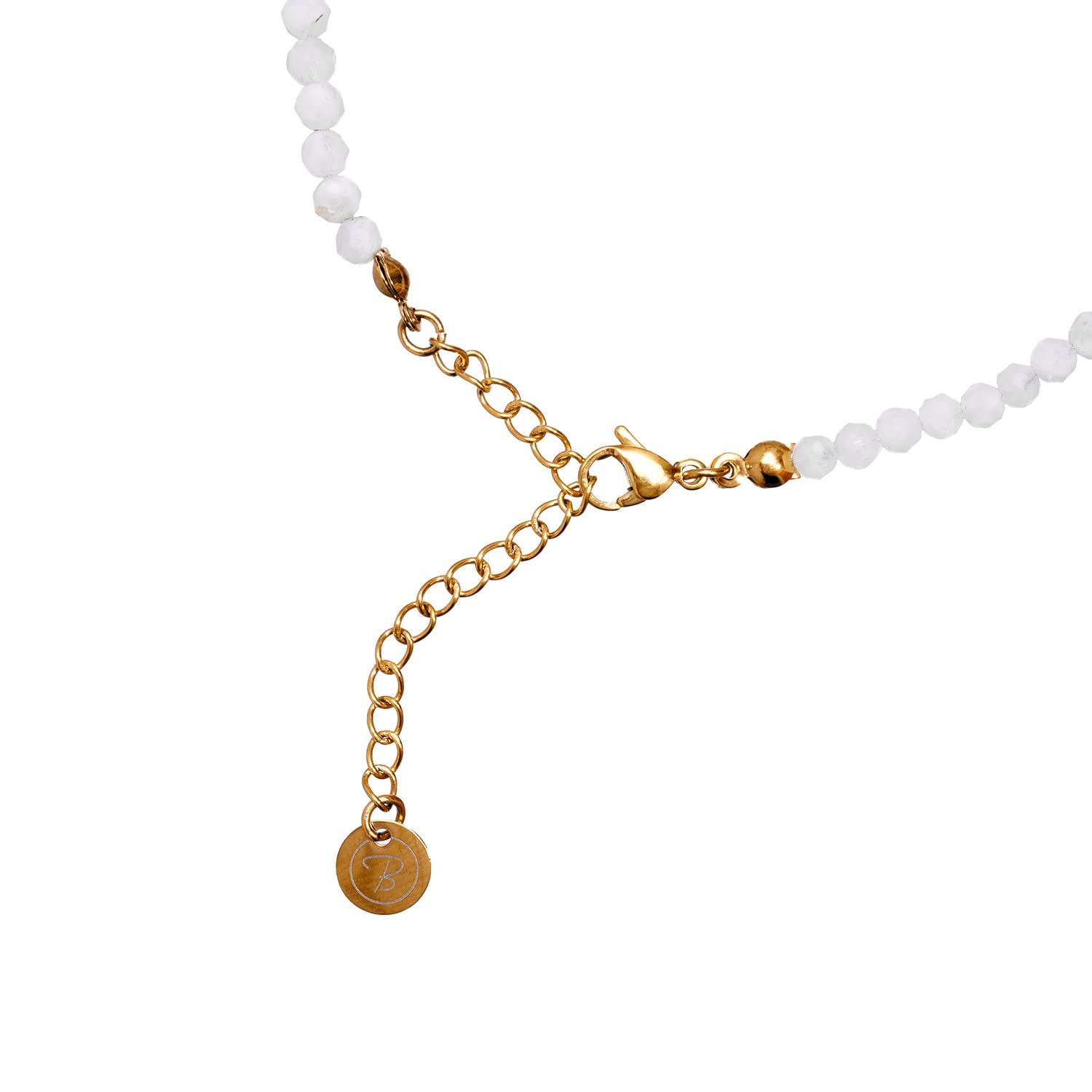 BERGERLIN Naturstein Perlen Halskette - Naturstein geprüft in Deutschland, Kette mit Verschluss und 925 Sterling Silberperle oder vergoldeter Perle, mit Echtheitszertifikat, für Damen und Herren