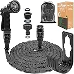 HOMOZE Expandable Garden Hose 50ft Hose Pipe Expandable with 3/4", 1/2" Fittings, Anti-Leakage - Flexible Expanding Hose with 10 Function Spray Gun