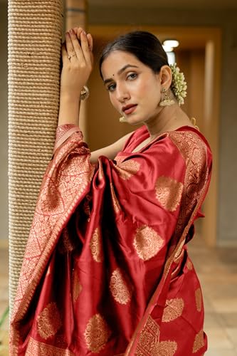 Image of Subham Saree for Woman Silk Cotton Kanjivaram | Soft Easy to Drape Daily Wear Sari with Blouse Fabric