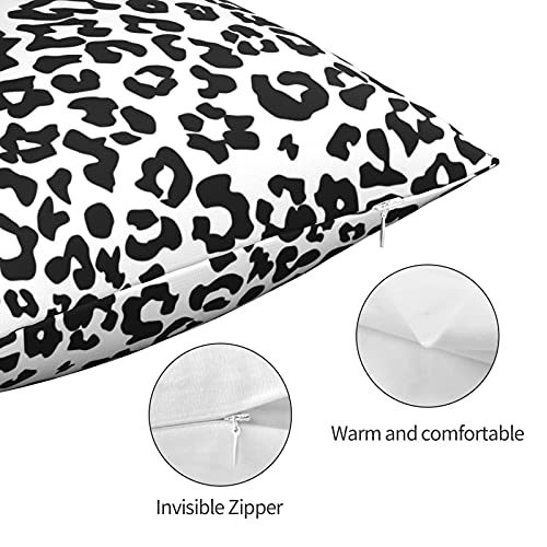 Leopard Throw Pillow Cover, 18X18 Inch Square Black Dots And White Decorative Cheetah Print Pillow Cases For Home Decor, Polyester Outdoor Indoor Couch Cushion Covers For Living Room Sofa Farmhouse #TOP4