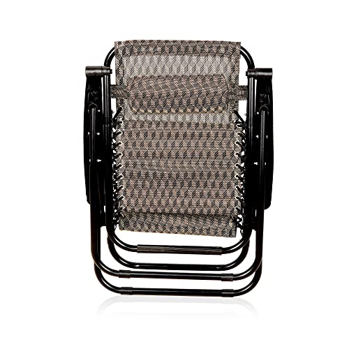 Image of STAR WORK Stainless Steel Zero Gravity Chair, Lawn Chair Recliner Lounge, Portable Camping Folding Beach Chair With Removable Pillow (Roon Diamond)
