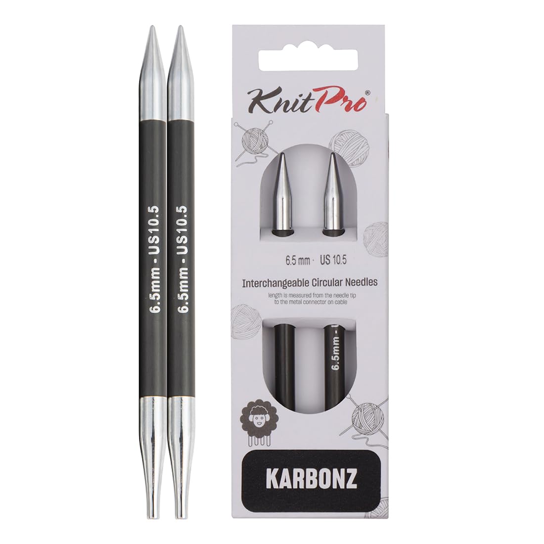 KnitPro Karbonz Interchangeable Circular Needles 5" (13cm) | 6.50mm