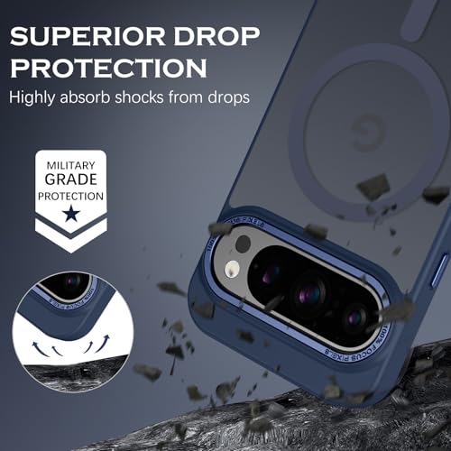 Image of YINLAI for Google Pixel 10 /10 Pro Case,Magnetic Compatible with MagSafe, Slim Matte Anti-Fingerprint, Shockproof Full Body Military Grade Protection for Google Pixel 10 /10 Pro Cover, Deep Blue