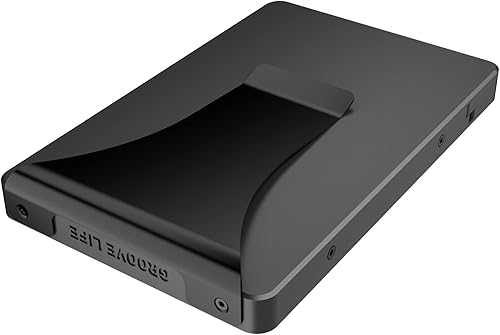 Miniatura 7 de Groove Life Groove Wallet - Cartera minimalista de aluminio para hombre de perfil bajo con deslizamiento magnético para el pulgar bloqueo RFID