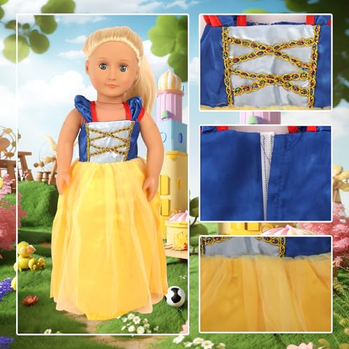 18 inch Doll Clothes Accessories -6Pcs Different Princess Costume Gift Fits All 18 inch American Doll Clothes