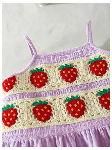 Image of WDIRARA Girl's 2 Piece Outfits Boho Floral Crochet Ruffled Sleeveless Cami Top and Wide Leg Pants