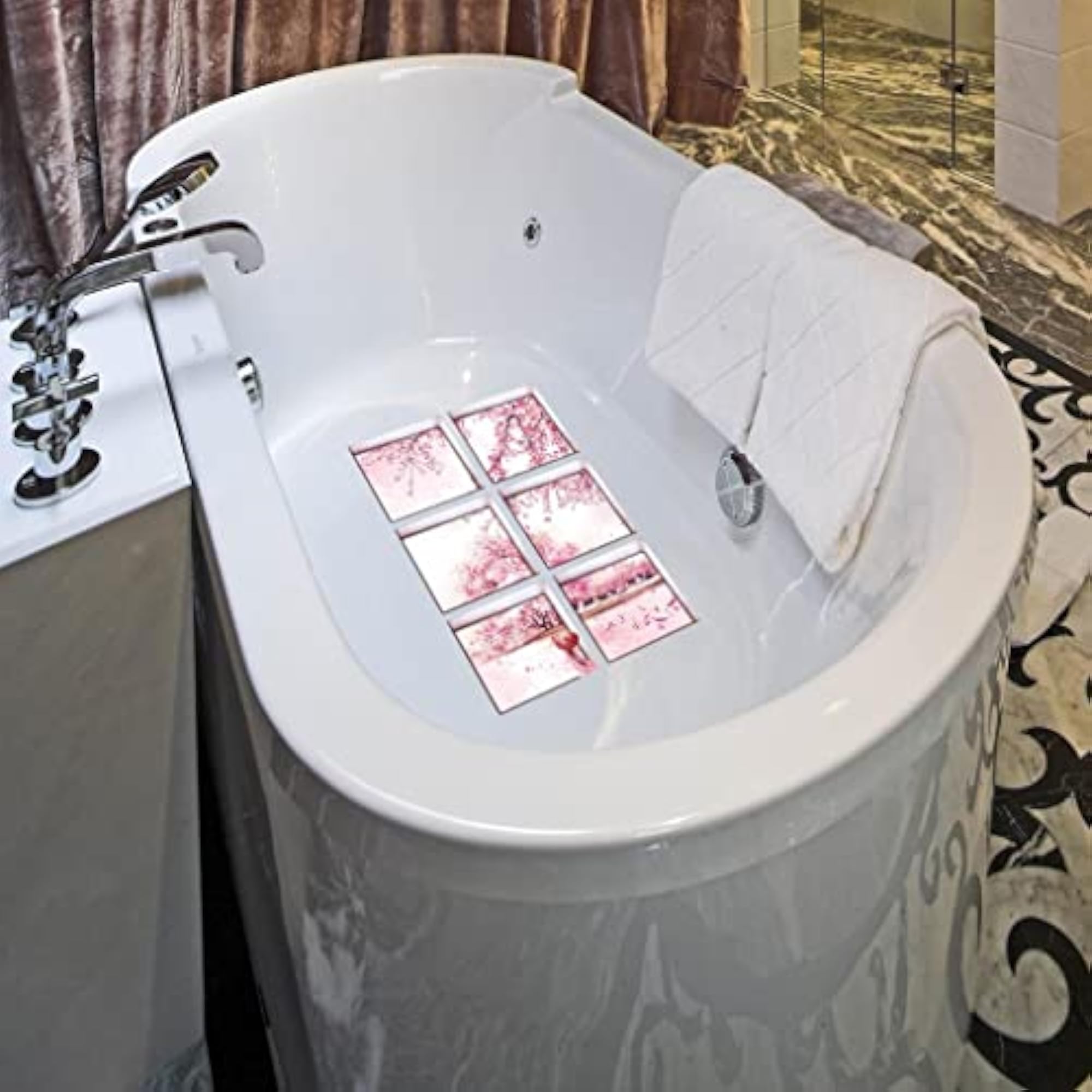 3D Effect Anti Slip Waterproof Bathtub Sticker Flower