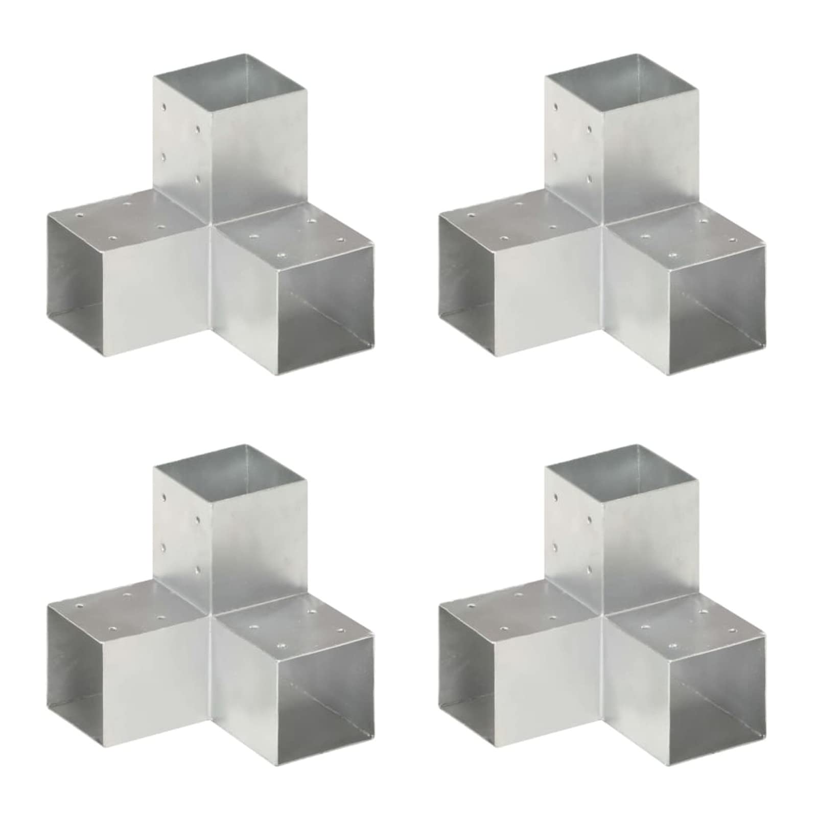 LAPOOH Connettori per Pali a Forma di Y 4 pz Metallo Zincato 91x91 mm,Articoli di ferramenta,Barriere e recinzioni,Pali e Assi per recinzioni-145474