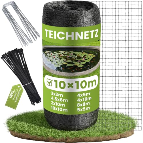 Filet de Protection pour Bassin 10×10 m Filet à Mailles Fines