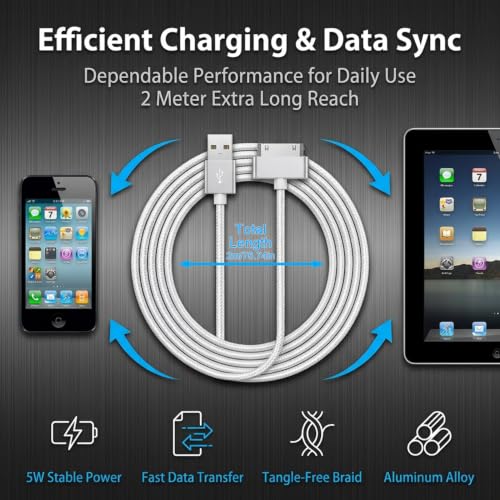 Image of Verilux 2M 30 Pin USB Charging & Data Sync for iPhone 4 /4S /3G /3GS /iPad 3 /2