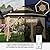 Yaheetech 13x13 Pop-up Patio Gazebo Tent W/Mesh Netting Sides & 25 Solar LED Lights, Hexagonal Double Vented 3 Height Adjustable Gazebo with Storage Bag for Backyard, Garden, Lawn, Khaki & Brown