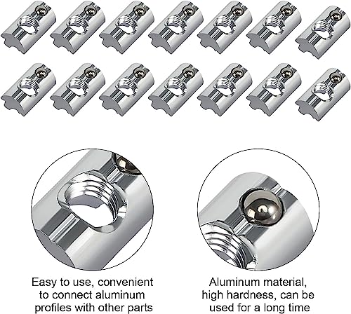 20 Stück Nutensteine mit kugel Nut 6, Nutenstein M6 Gewinde Nut 6 Alu Gewinde für Solar PV Modulklemme, T Nutenstein Set für Aluminiumprofil-Extrusionsschlitz 30-Serie