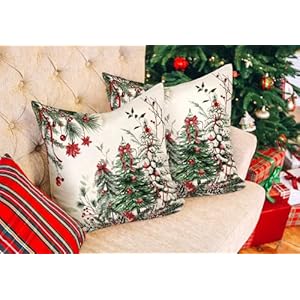 4TH Emotion Christmas Trees Pillow Covers 18x18 Inch Set of 2, Xmas Farmhouse Decorations Winter Holiday Decor Throw Cushion Case for Home Couch S24C37 4TH Emotion Christmas Trees Pillow Covers 18×18 Inch Set of 2 Xmas Farmhouse Decorations Winter Holiday Decor Throw Cushion Case for Home Couch S24C37