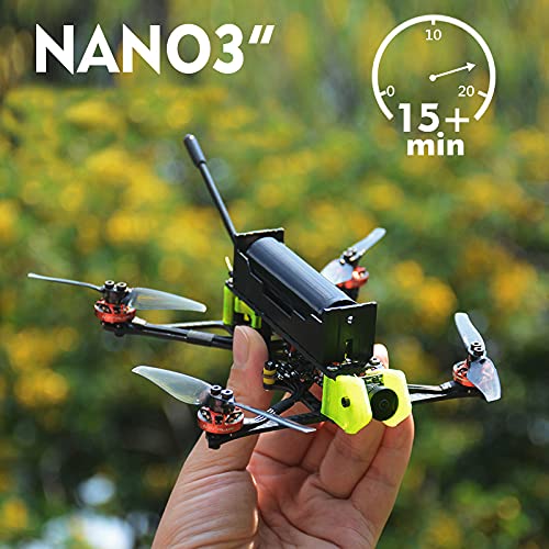 Flyfox Nano3 3 Inch 1S 18650 Long Range Micro Carbon Fiber Quadcopter Frame Kit Fpv Drone Quad Similar With Rekon 3 (3 Inch) #TOP4