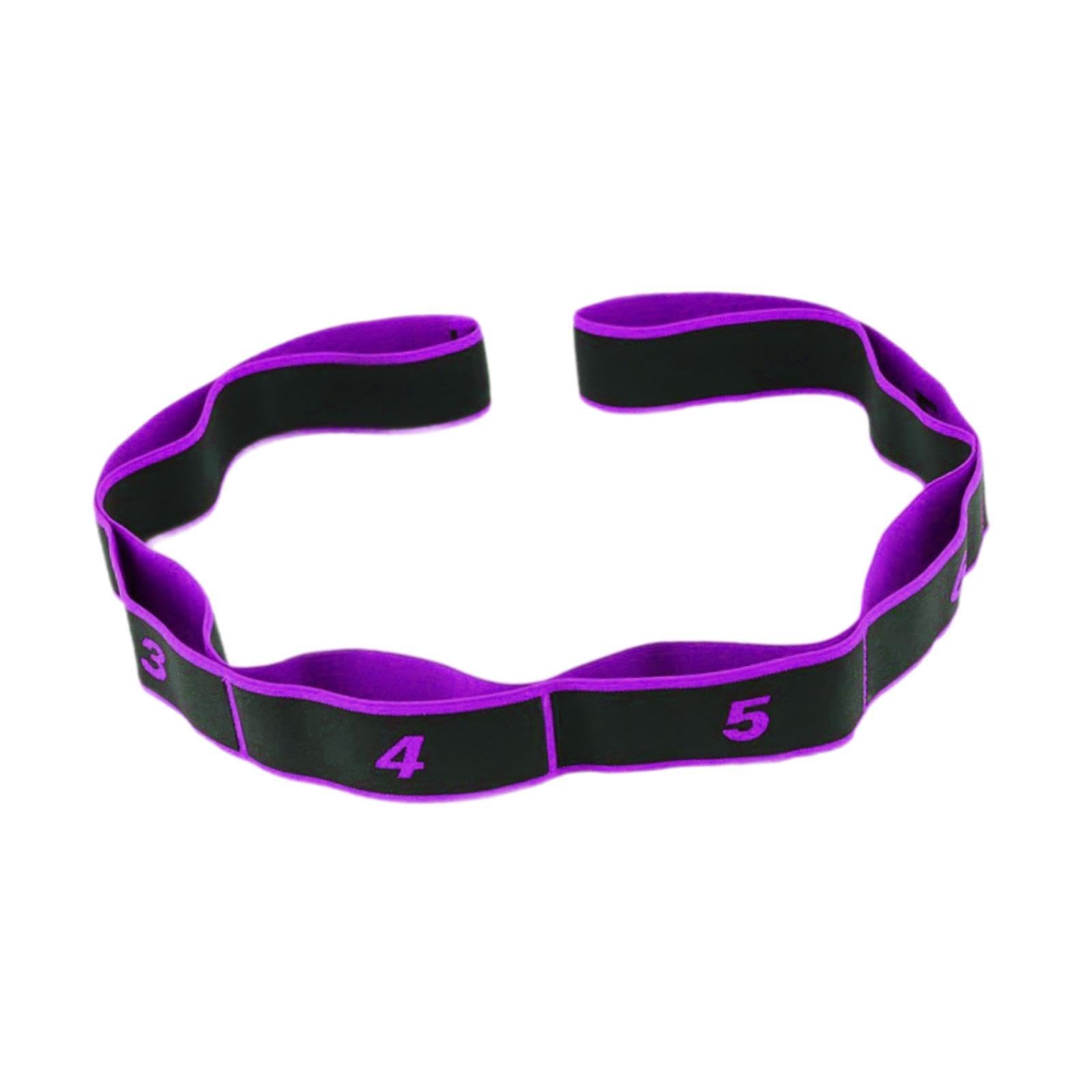 8 Segment Yoga Stretch Strap Elastic Strap for Upper Lower Bodytype Shoulder Leg Violet-picture-15