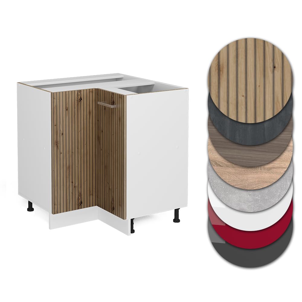 Vicco Mobile ad angolo cucina R-Line, Rovere artigianale, 75.6 cm senza piano di lavoro, per la libera combinazione all'interno di sistemi cucina modulari