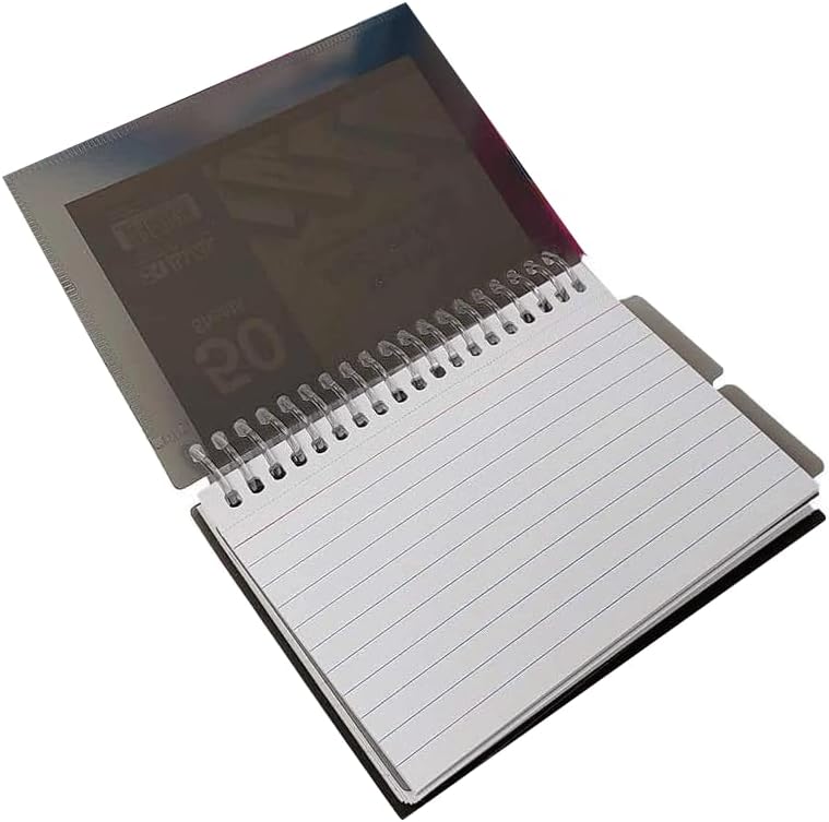 3 Pk 50 Sheets View Poly Spiral Bound 3" X 5" Ruled White Index Card With 2-Tab Divider (Colors May Vary) image 3
