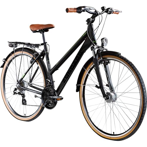 ZÜNDAPP T700 700c Trekkingrad Damen Fahrrad Trekking 28 Zoll Trekkingfahrrad StVZO (schwarz, 50 cm)