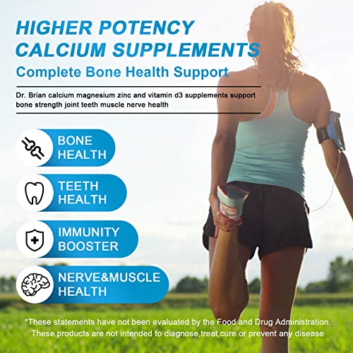 Dr. Brian Calcium Supplement Supports Bone Strength, Calcium Magnesium Zinc With Vitamin D3 & Multiminerals Help Joint Teeth Health, Magnesium Supplement, Non-Gmo, Soy And Gluten Free (90 Tablets) #TOP1
